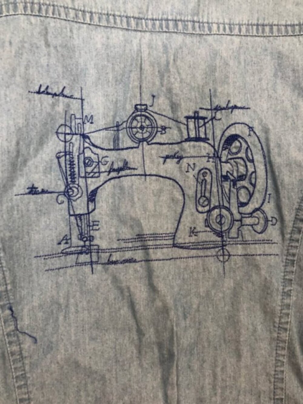 Crazy Quilt Lady Denim Shirt Size L